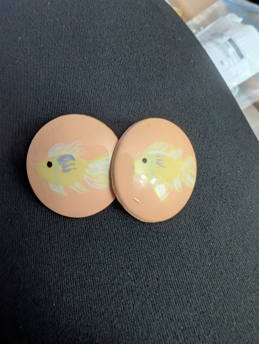 3/$10 VTG Peach Fish Earrings